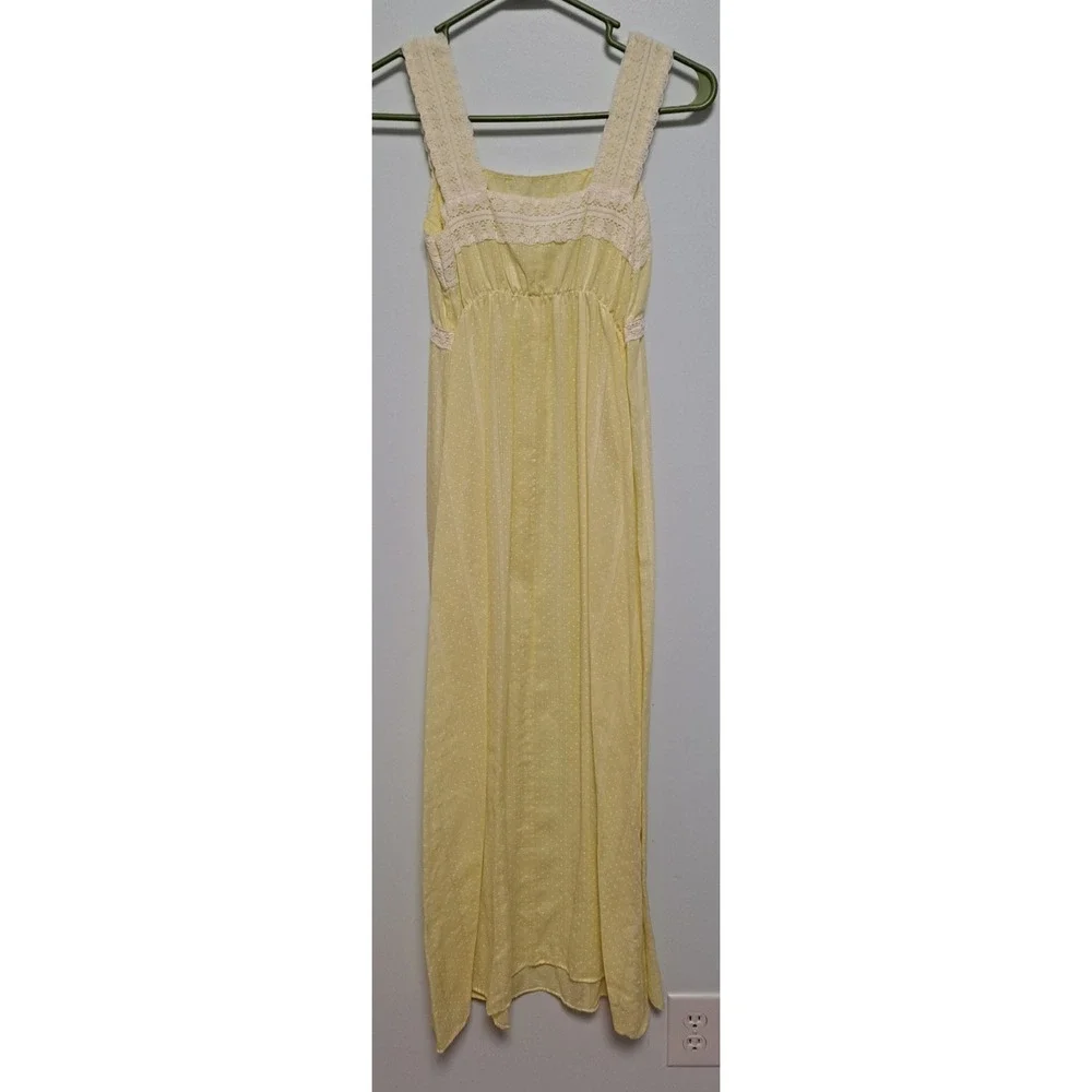 Vintage Yellow Two‎ Piece Jr's Lounge Craft Full Lenth Dress 70's Boho